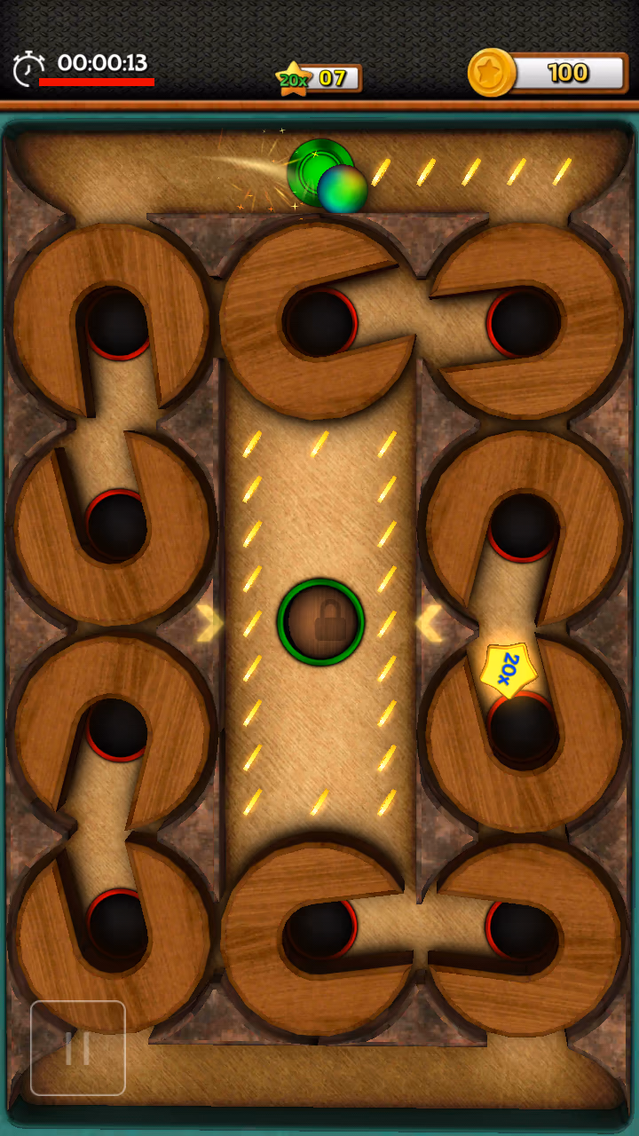 Tilt n Roll 3D maze with coins and traps