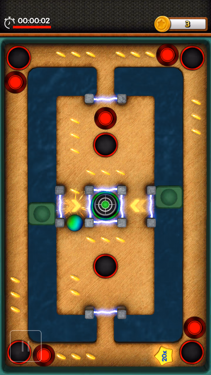 Tilt n Roll 3D level with moving hazards