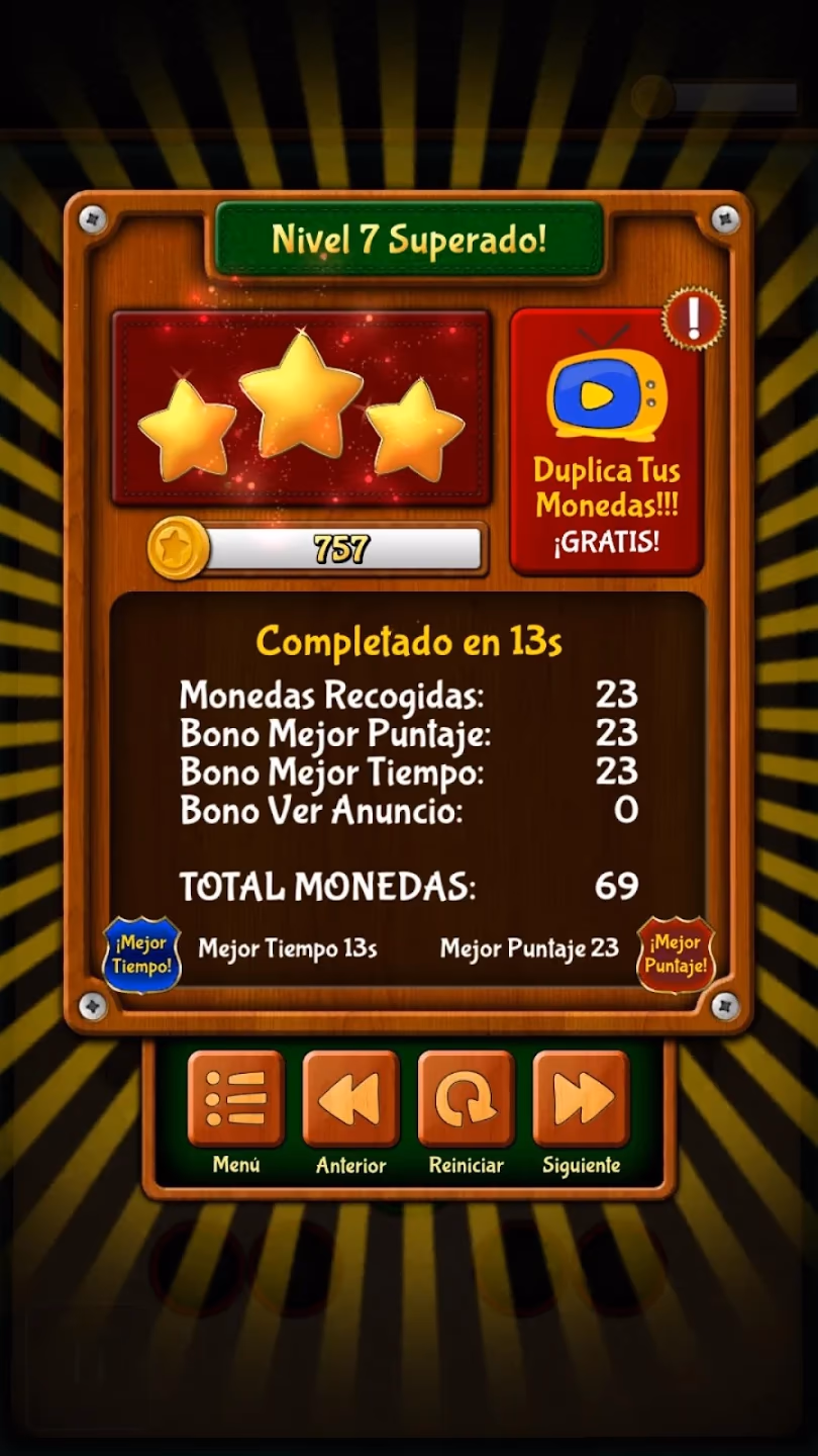 Tilt n Roll 3D completed level reward screen